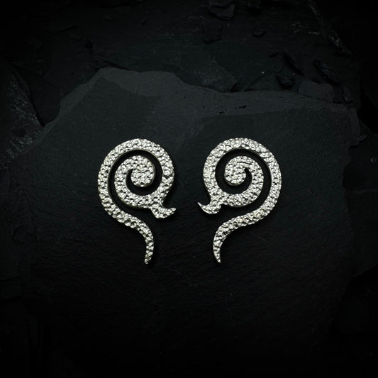 Spiral Earrings (Textured)